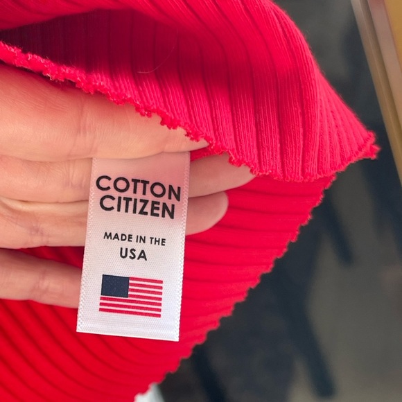 NWT Cotton Citizen Women's Red Ribbed Capri Cropped Muscle Tank - Picture 4 of 8